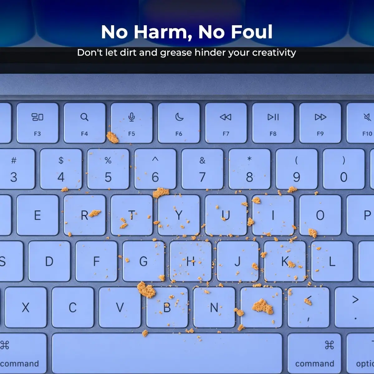 EooCoo Keyboard Skin for MacBook Neo 13" (A3404), Pro 14"/16" (A2442-A3429), Air 13"/15" (A2681-A3448) | US Layout, Indigo Clear - view 3