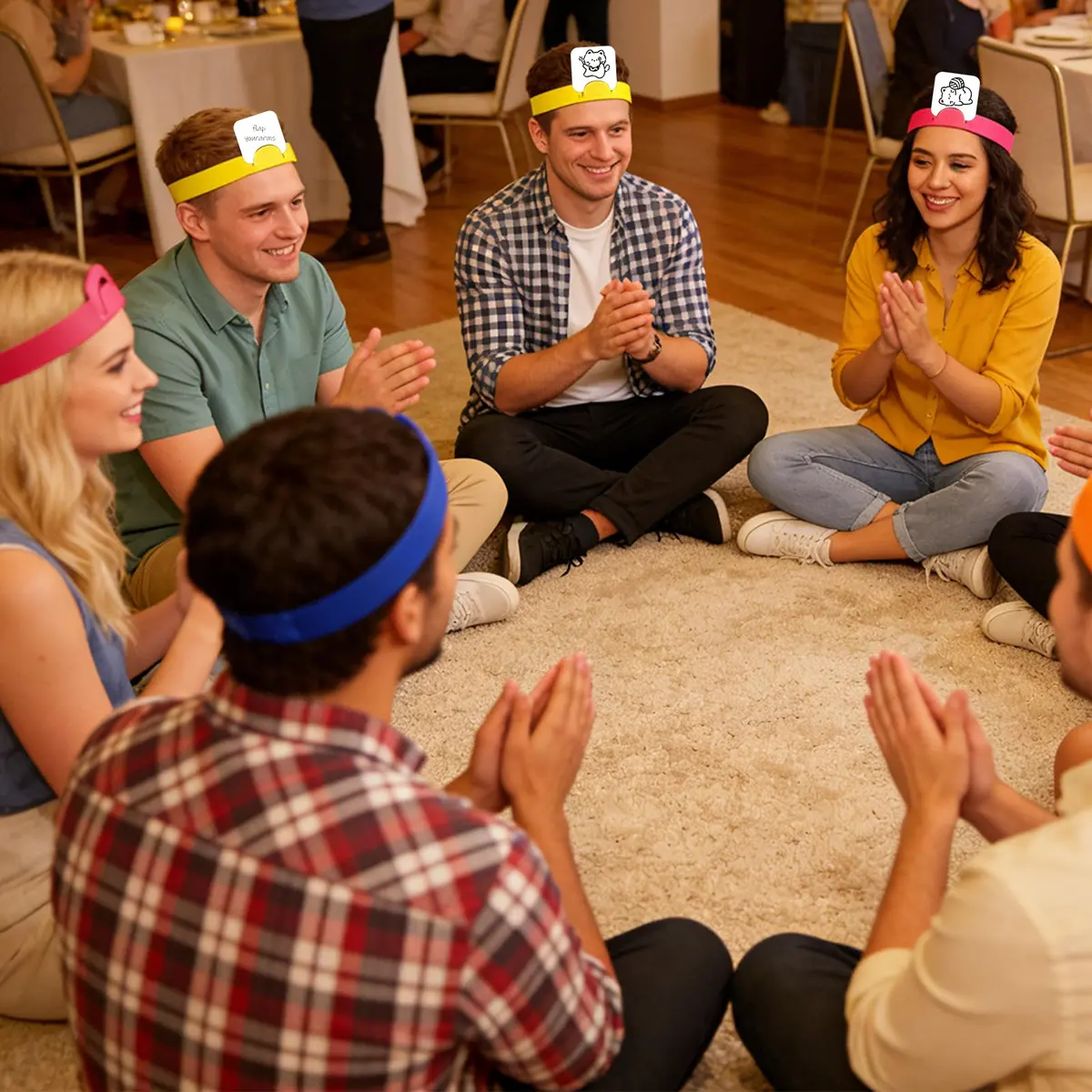 HOOJOJO 10 Pcs Guess Who Game Headbands (10 Colours) | Family & Party Game Accessory - view 7