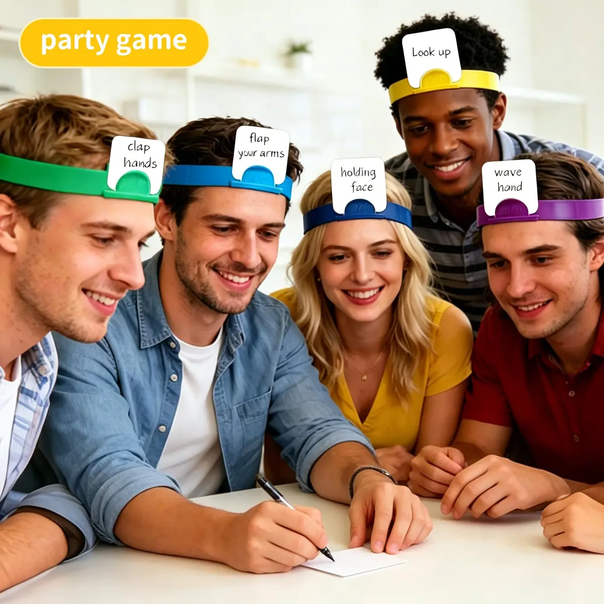 HOOJOJO 10 Pcs Guess Who Game Headbands (10 Colours) | Family & Party Game Accessory - view 2