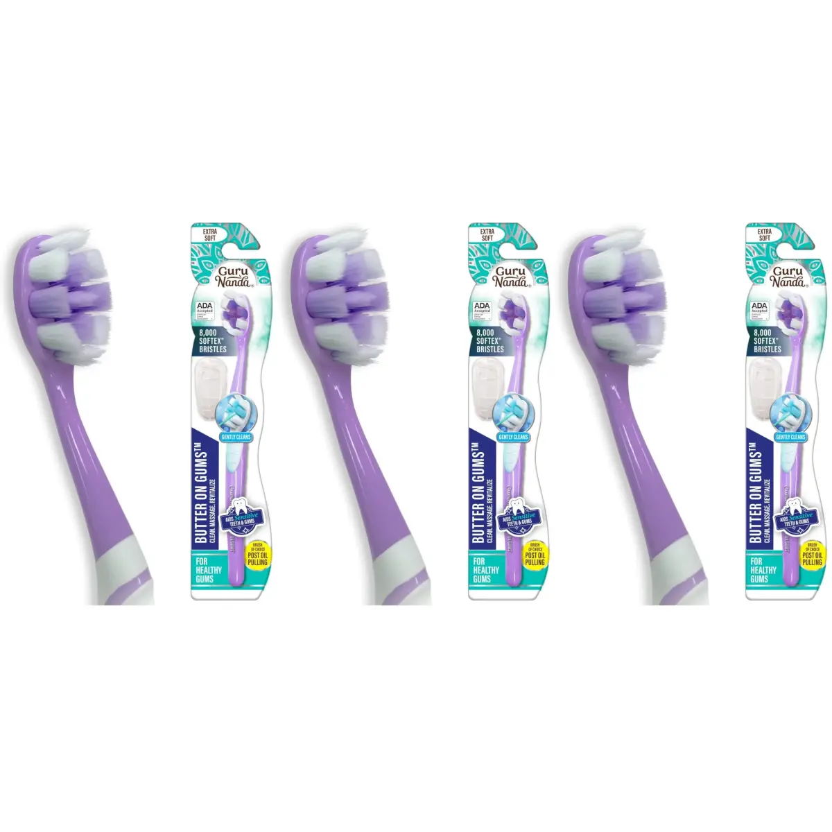 GuruNanda Butter on Gums Toothbrush 3-Pack | ADA Accepted for Sensitive Gums with 8000+ Ultra Soft Bristles - main product image