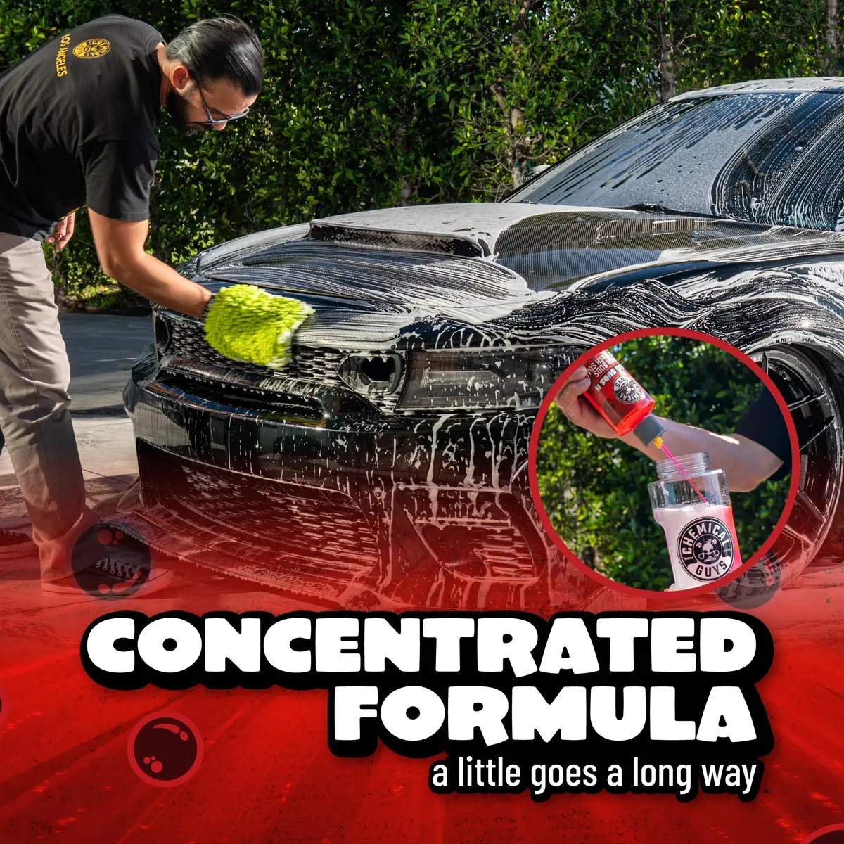 Chemical Guys Maxi Suds II Car Wash Soap & Chenille Mitt Bundle, Cherry Scent, 473ml (16 fl oz) | pH-Balanced, Scratch-Free Wash - view 3