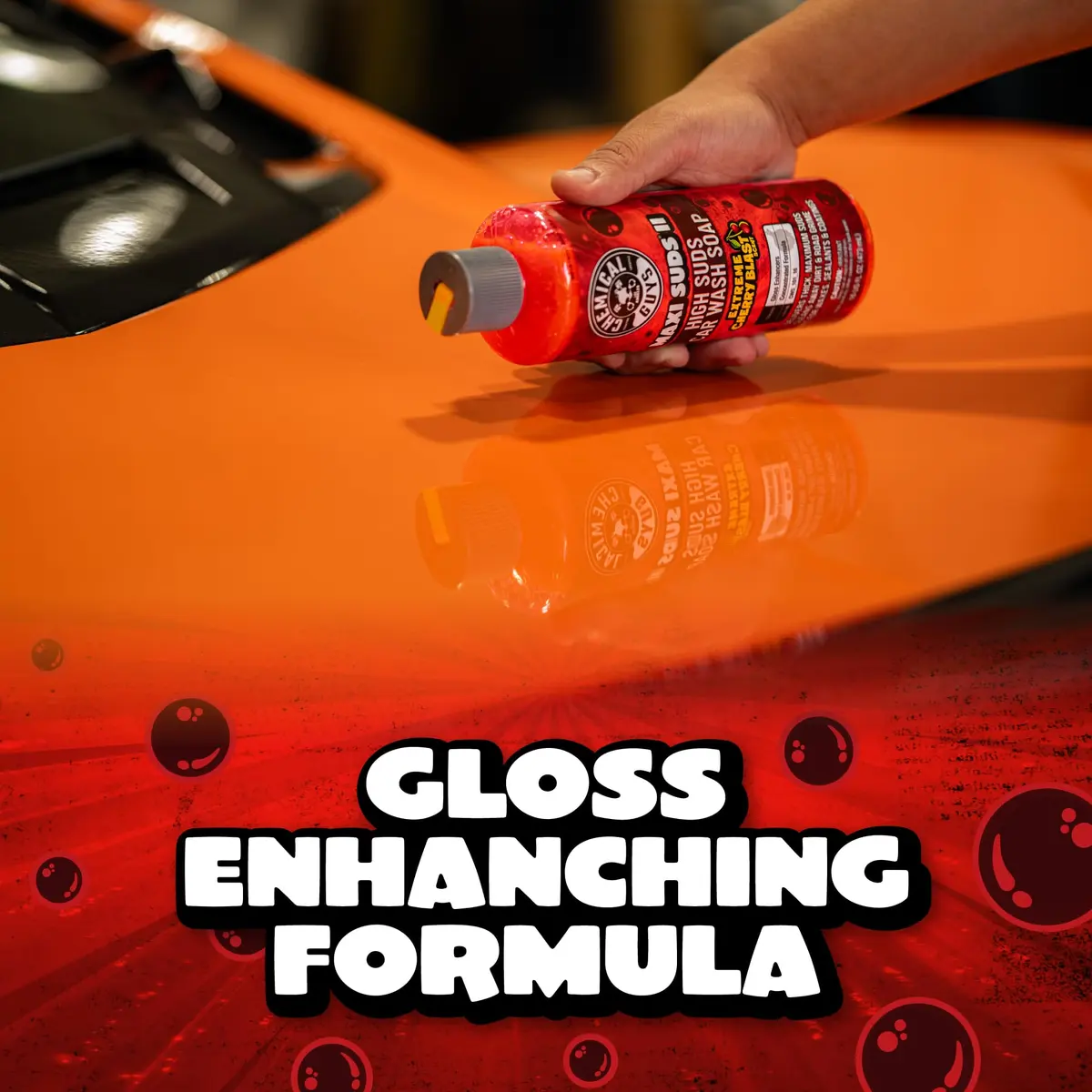 Chemical Guys Maxi Suds II Car Wash Soap & Chenille Mitt Bundle, Cherry Scent, 473ml (16 fl oz) | pH-Balanced, Scratch-Free Wash - view 4