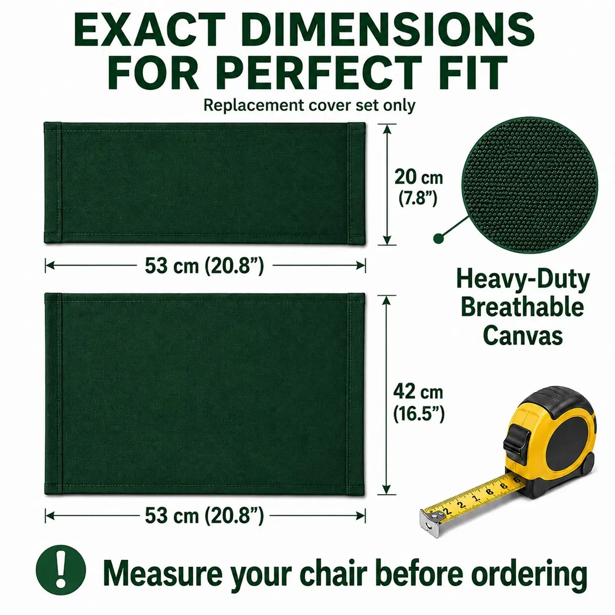 STAY GENT Director Chair Replacement Canvas Set with Storage Bags - Green | 5-in-1 Upgrade for Makeup Artist Chairs - view 5