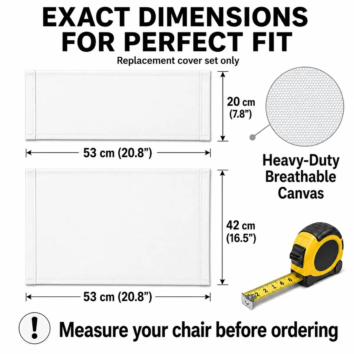 STAY GENT Director Chair Replacement Canvas Set with Storage - White | 5-in-1 Upgrade for Makeup Artist Chairs - view 6