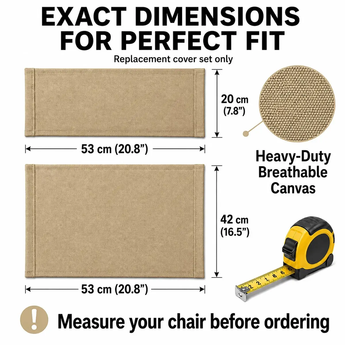 STAY GENT Director Chair Replacement Canvas Set with Storage Bags - Khaki | 5-in-1 Kit for Makeup Artist Chairs - view 7
