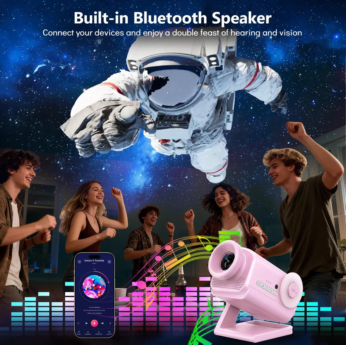Rossetta 3D Projector with 60 Scenes | Galaxy Star Projector for Room Decor - view 3
