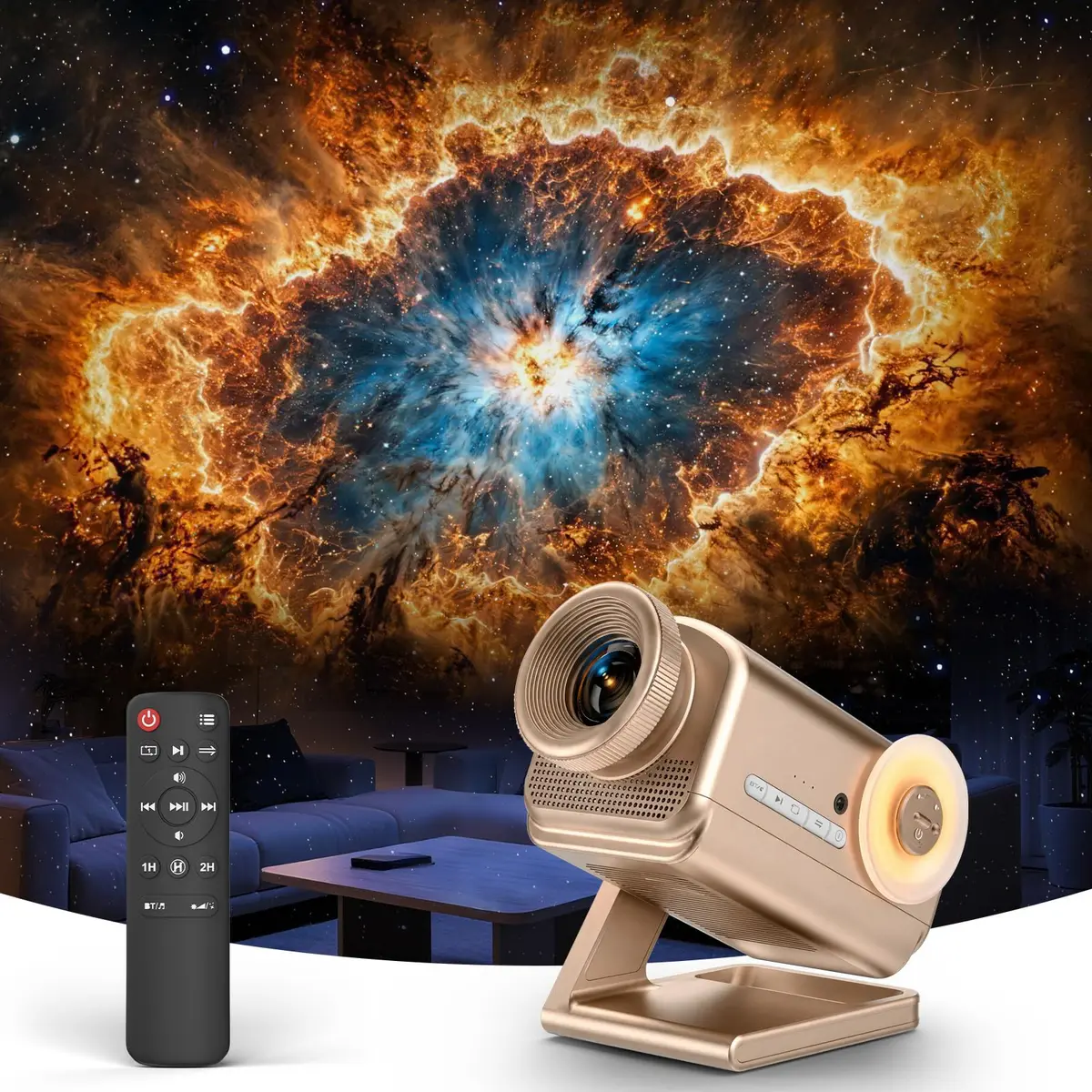Rossetta 3D Projector with 60 Scenes | Galaxy Star Projector for Room Decor - main product image