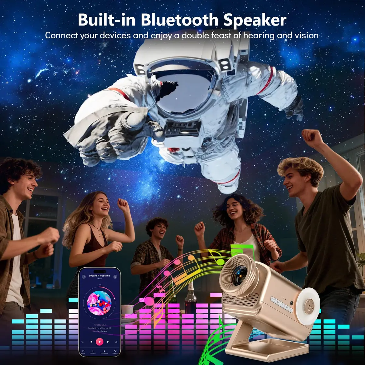 Rossetta 3D Projector with 60 Scenes | Galaxy Star Projector for Room Decor - view 3