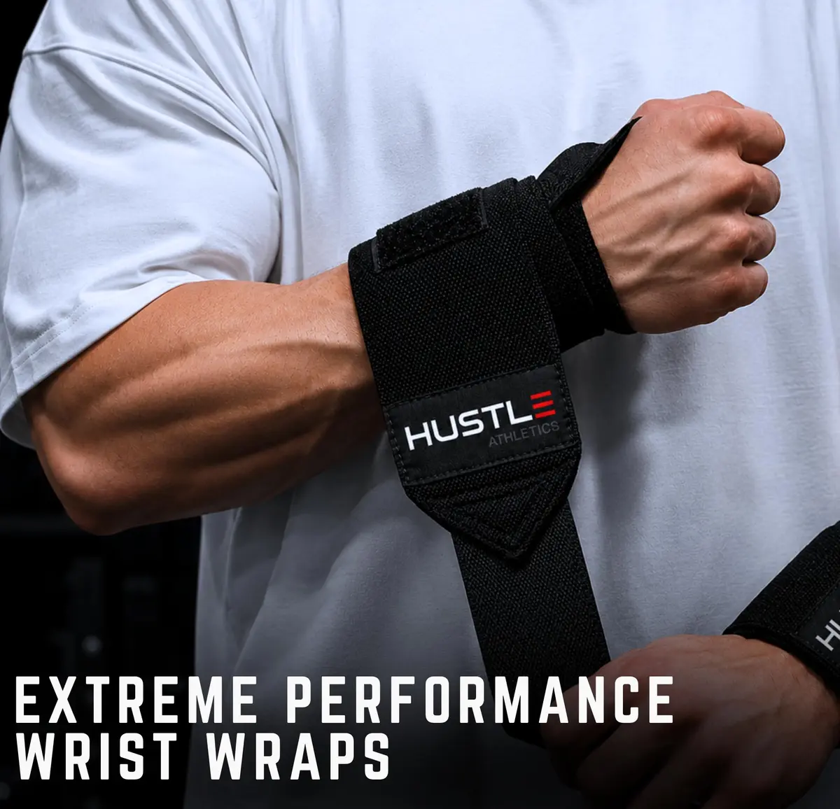 Hustle Athletics Wrist Wraps for Weightlifting 18" | USPA-Approved Heavy-Duty Gym Wraps for Men & Women - view 6