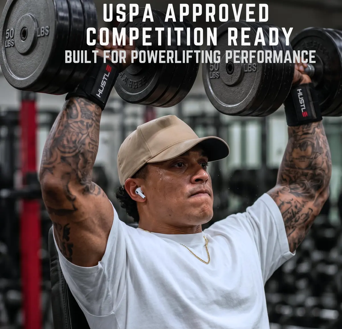 Hustle Athletics Wrist Wraps for Weightlifting 18" | USPA-Approved Heavy-Duty Gym Wraps for Men & Women - view 4