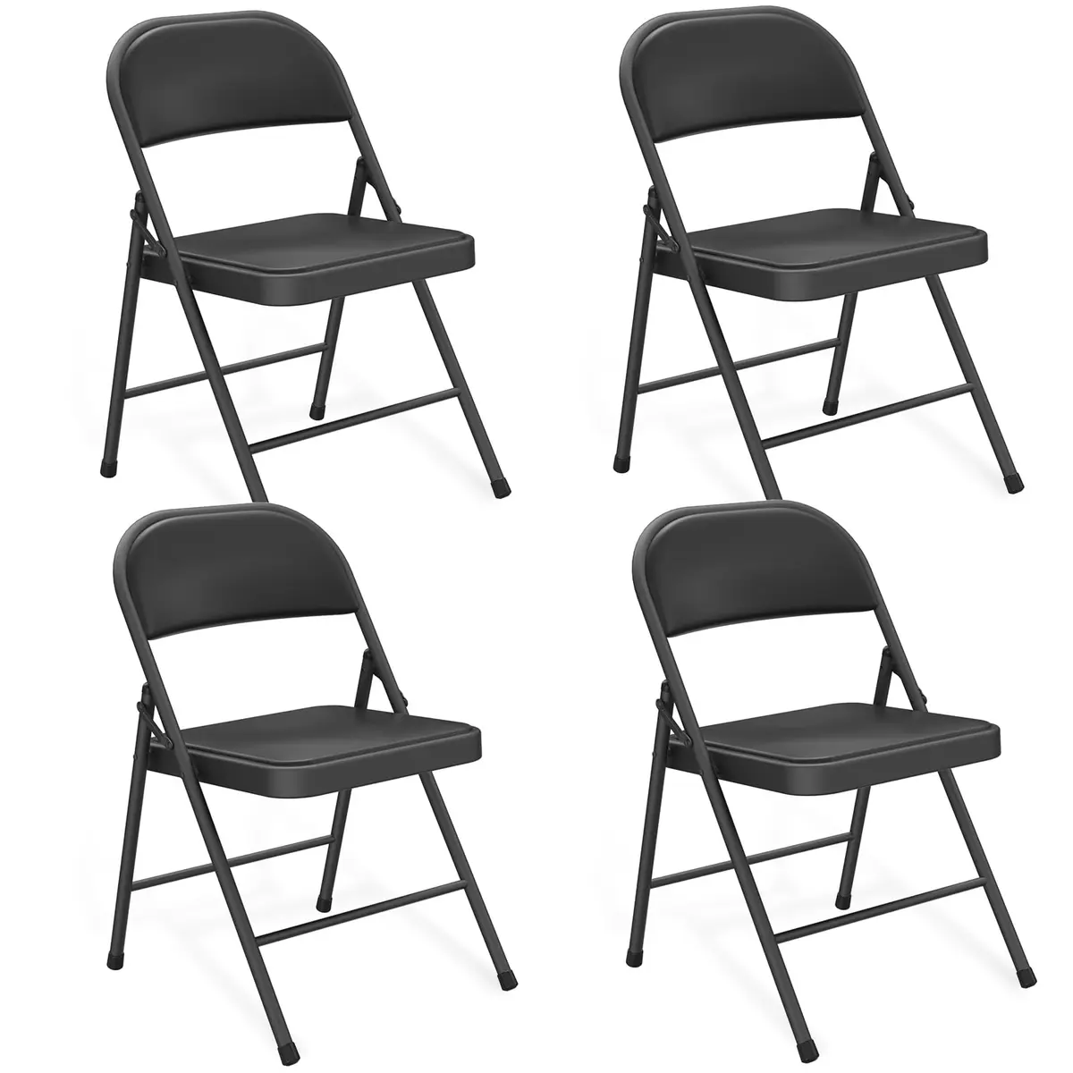 FurniEdge Padded Folding Chairs 2 Pack | Heavy Duty PU Leather Indoor & Outdoor Support - main product image
