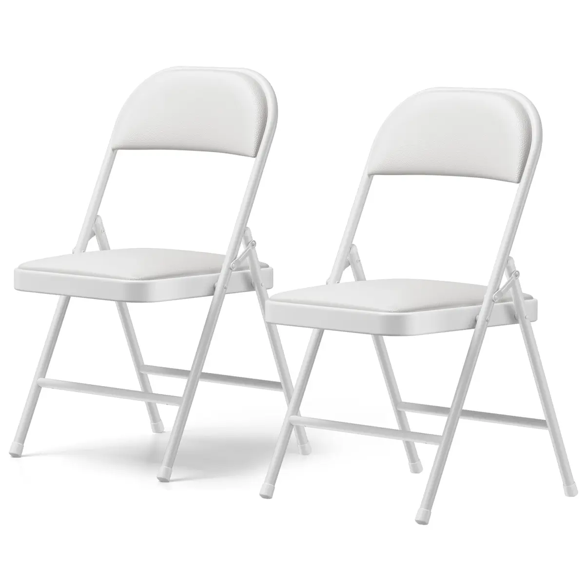 FurniEdge Padded Folding Chairs 2 Pack | Heavy Duty PU Leather Indoor & Outdoor Support - main product image