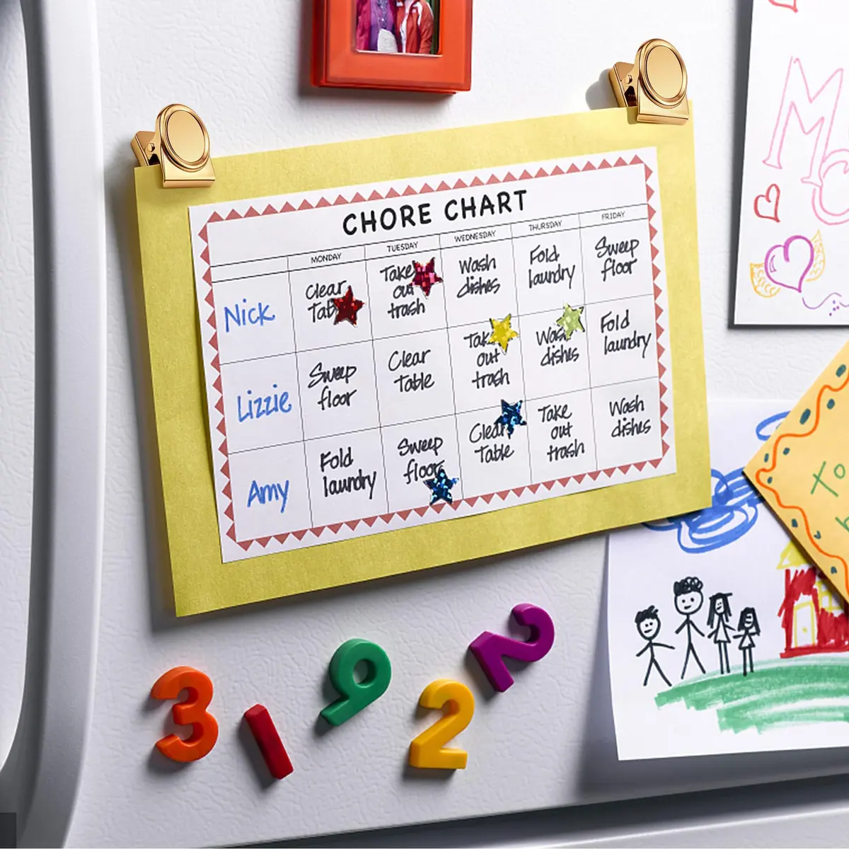 Thimmamma Magnetic Clips 1.5 inch | Heavy Duty Metal Magnet Clips for Whiteboard & Fridge - view 3