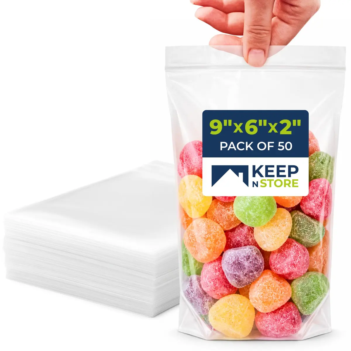 Keep N Store Gusseted Reclosable Stand Up Bags 6" x 9" | Food Storage & Liquid Packaging - main product image