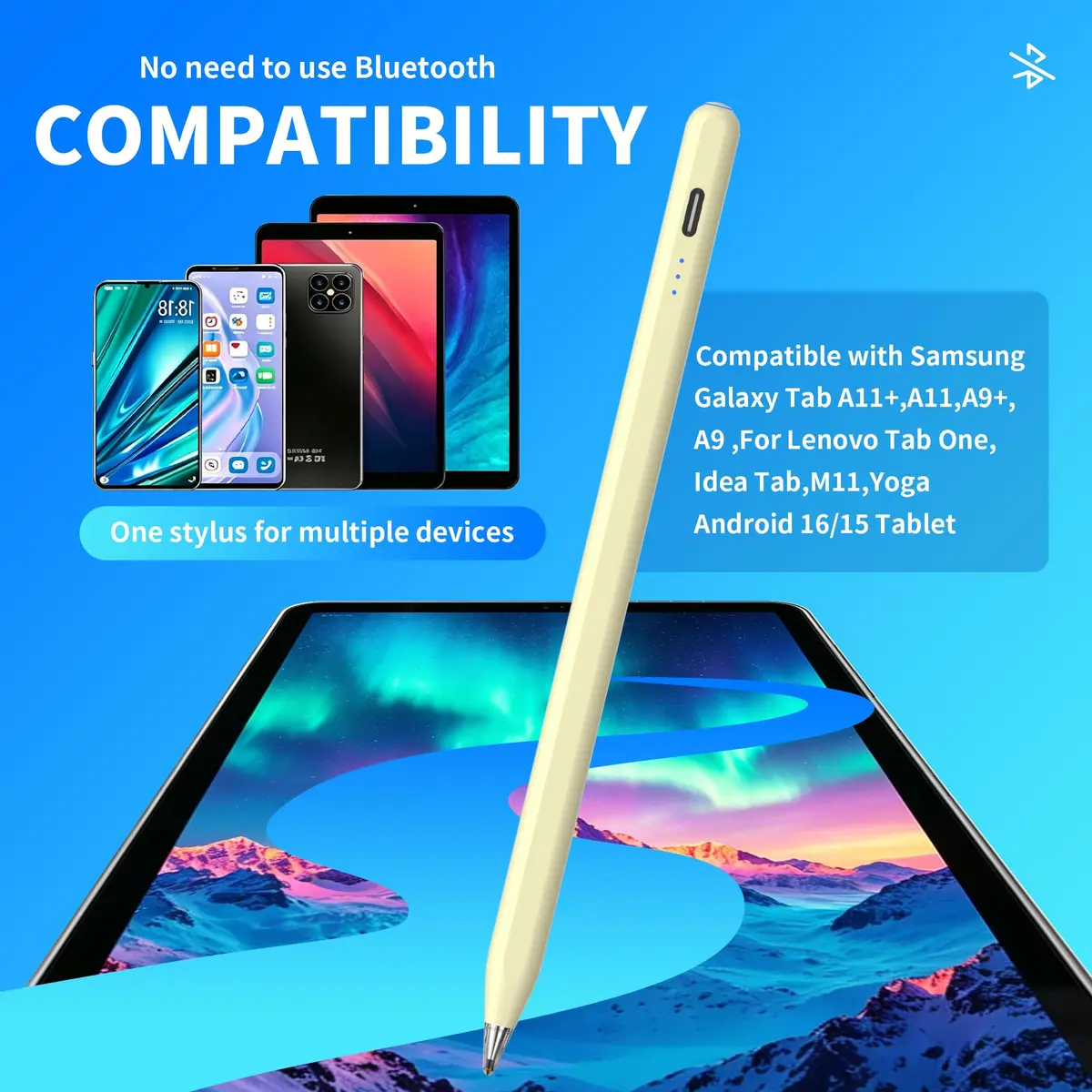 YJSK Input Pen for Samsung Galaxy Tablets | Precise, Fast Charging & Auto Sleep (Yellow) - view 4