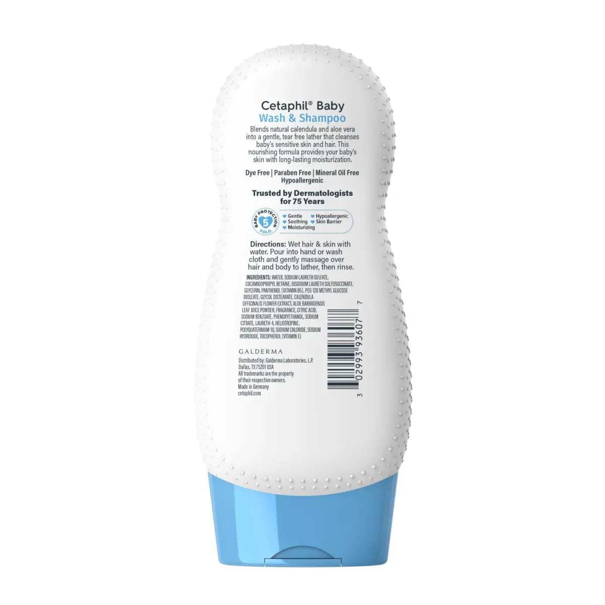 Cetaphil Baby Shampoo and Body Wash with Organic Calendula, Tear Free, Hypoallergenic, 219ml (7.8 Fl Oz) | Dermatologist Tested for Sensitive Skin - view 8