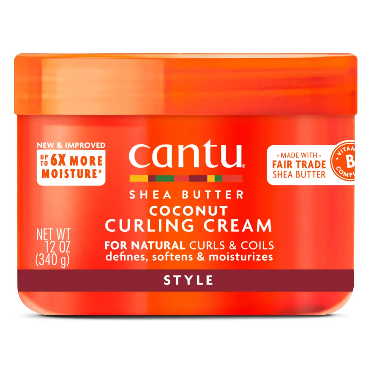 Cantu Coconut Curling Cream with Shea Butter for Natural Hair, 12 oz (144 fl oz) | Defines Curls for Type 3 & 4 Hair - main product image
