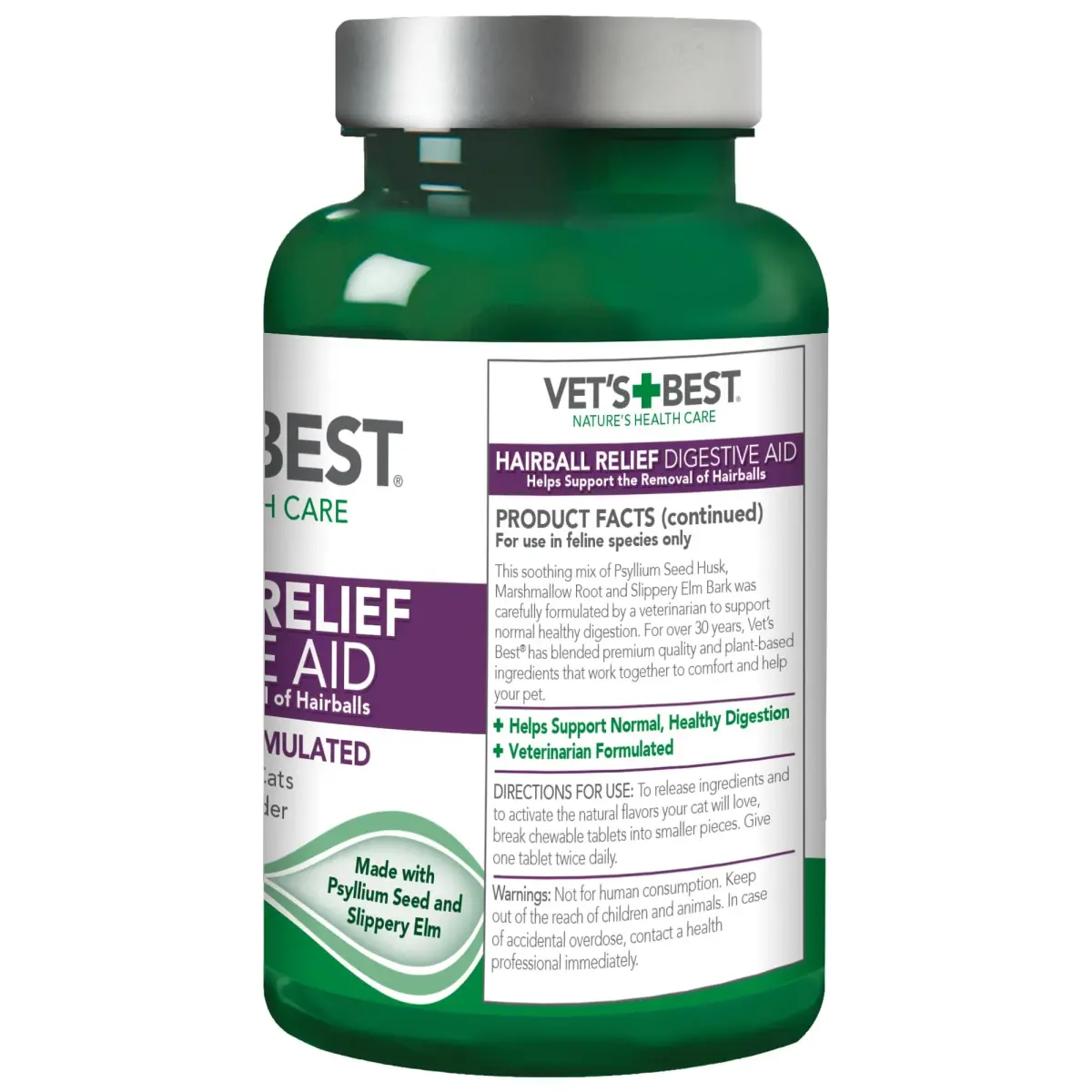 Vet's Best Cat Hairball Relief Digestive Aid Chewable Tablets 720 Count (Pack of 12) | Vet Formulated Hairball Support Remedy - view 6