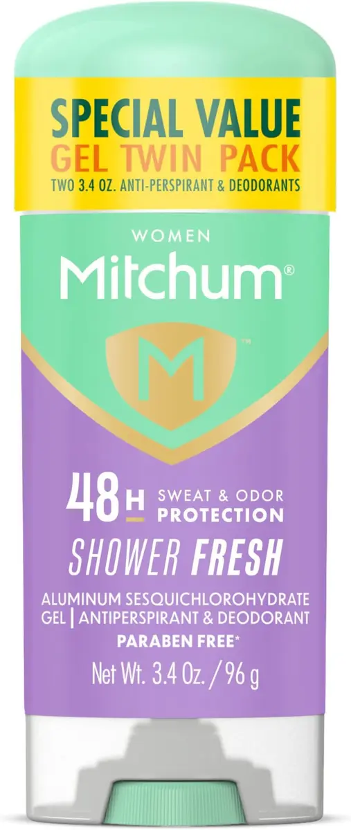 Mitchum Women's Antiperspirant Deodorant Gel, Shower Fresh, 3.4 oz | 48 Hour Sweat & Odor Control - main product image