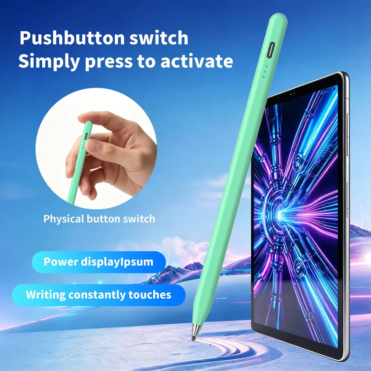 YJSK Galaxy Tab A11+ Stylus Pen for Samsung Tablets | Precise, Fast Charging, Auto Sleep (Green) - view 2