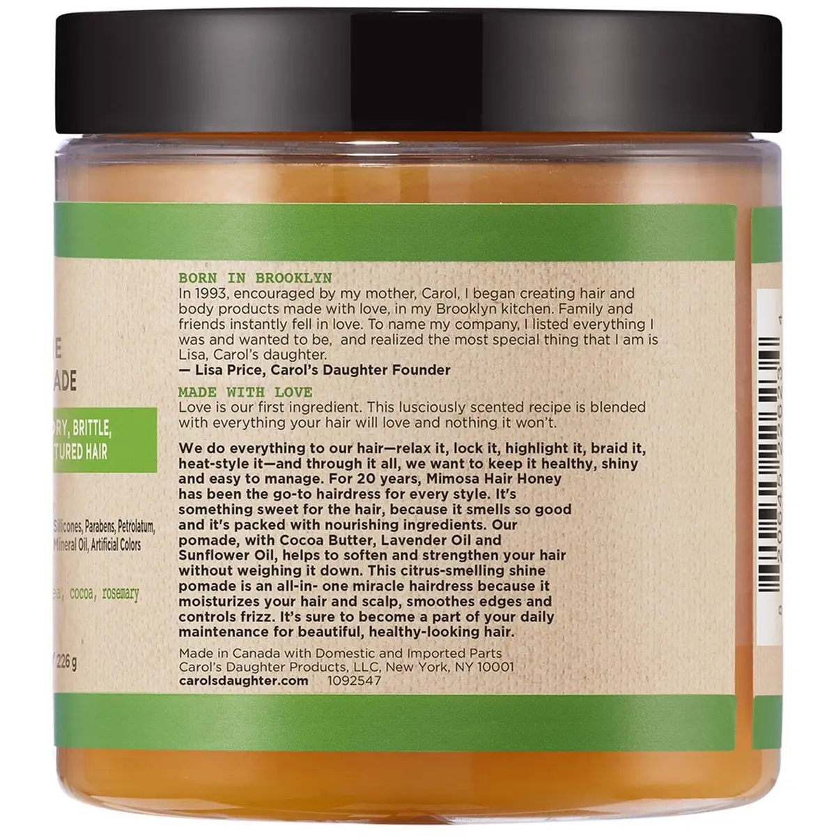 Carol's Daughter Mimosa Hair Honey Shine Pomade for Textured & Curly Hair - Shea Butter & Rosemary Oil, 8 fl oz (Pack of 6) | Moisturizes & Controls Frizz - view 3
