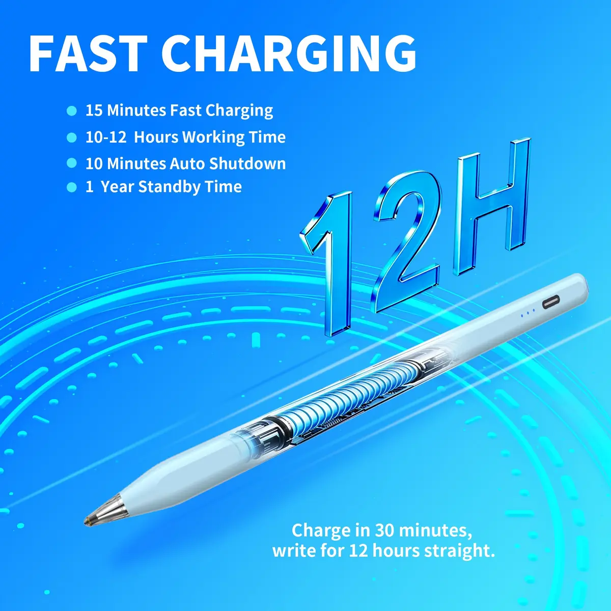 YJSK Rechargeable Stylus Pen for Samsung Galaxy Tablets | Precise, Fast Charging, Auto Sleep (Blue) - view 5