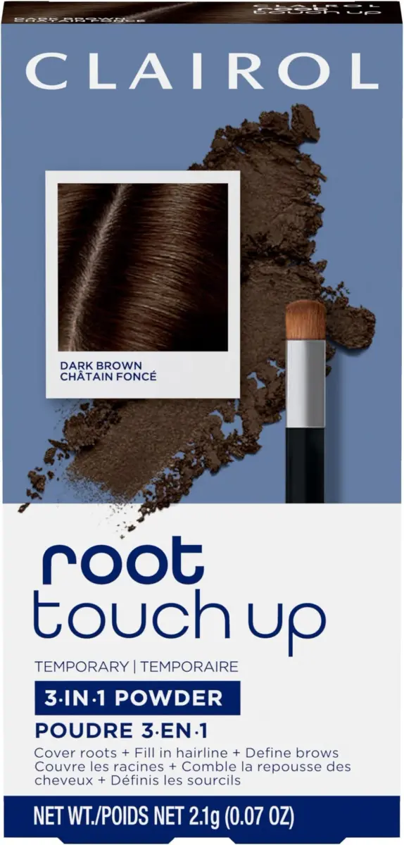 Clairol Root Touch-Up Temporary Concealing Powder, Dark Brown, Pack of 12 | Precision Gray Coverage for On-the-Go - main product image