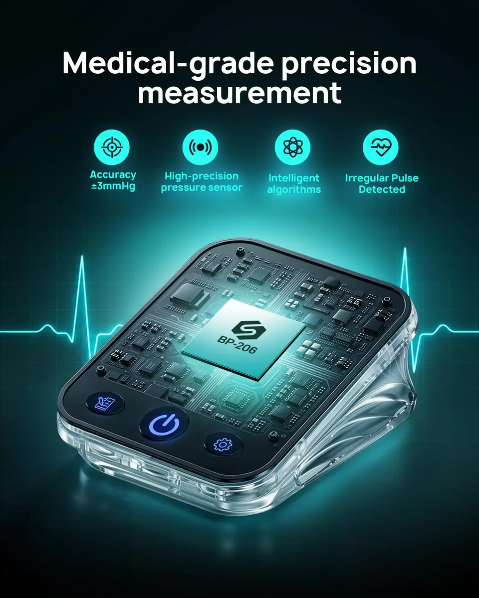 RunStar Smart Blood Pressure Monitor BP-206 with iOS & Android App | 20.3cm-42cm (8.6''-16.5'') Cuff, 12.7cm (5.0'') Display, 5-Month Battery - view 5