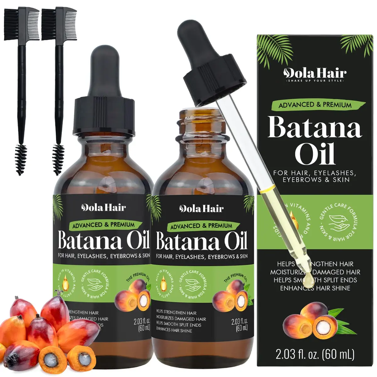 Dolahair Pure Batana Oil for Hair & Scalp 60ml (2.03 Fl Oz) | Natural Kernel Oil for Dry Hair Softness & Shine - main product image