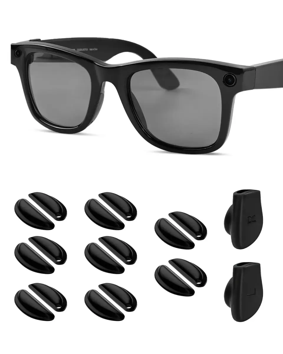 BandSmith Silicone Nose Pads & Ear Grips for Ray-Ban Meta Wayfarer | 8 Pairs Nose Pads + 1 Pair Ear Grips - main product image