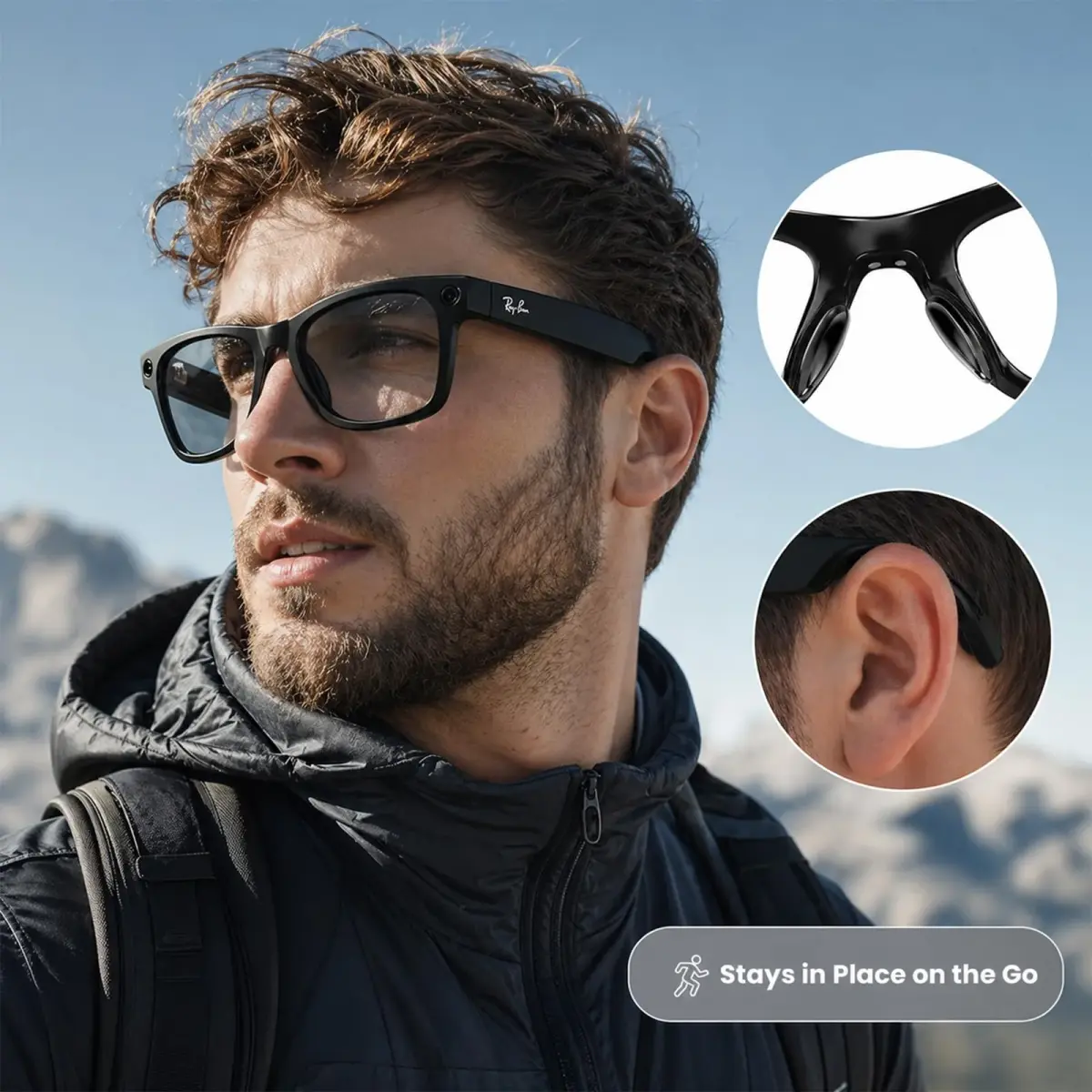 BandSmith Silicone Nose Pads & Ear Grips for Ray-Ban Meta Wayfarer | 8 Pairs Nose Pads + 1 Pair Ear Grips - view 4