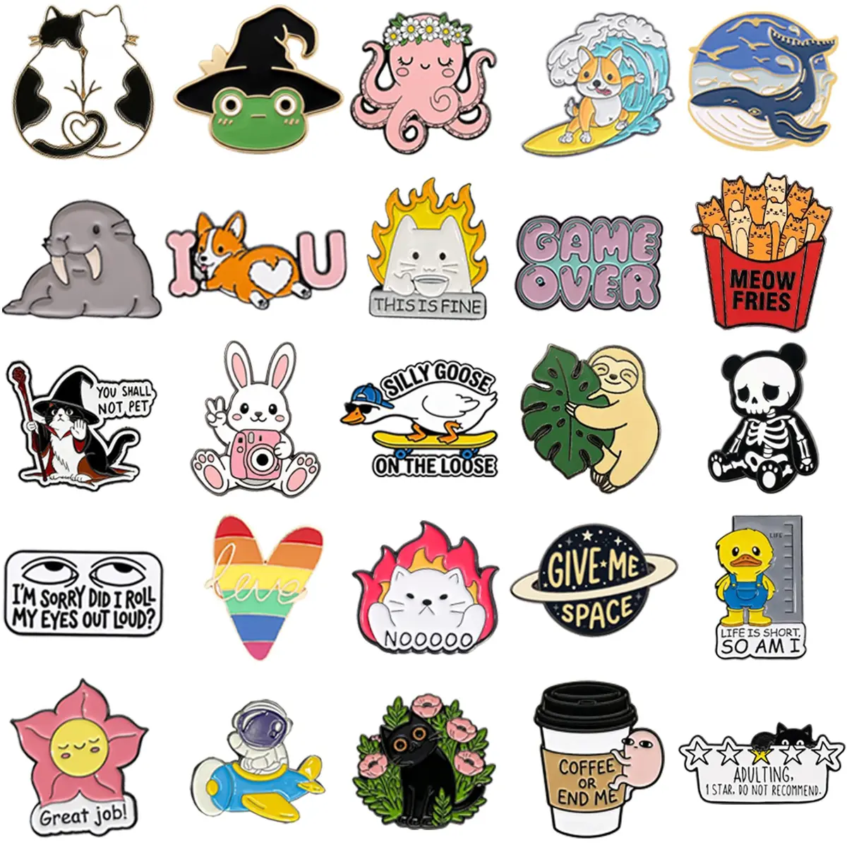 SINCCO Cute Enamel Backpack Pins, Funny Anime Lapel Pin Bulk Set - 70 Pieces - view 4