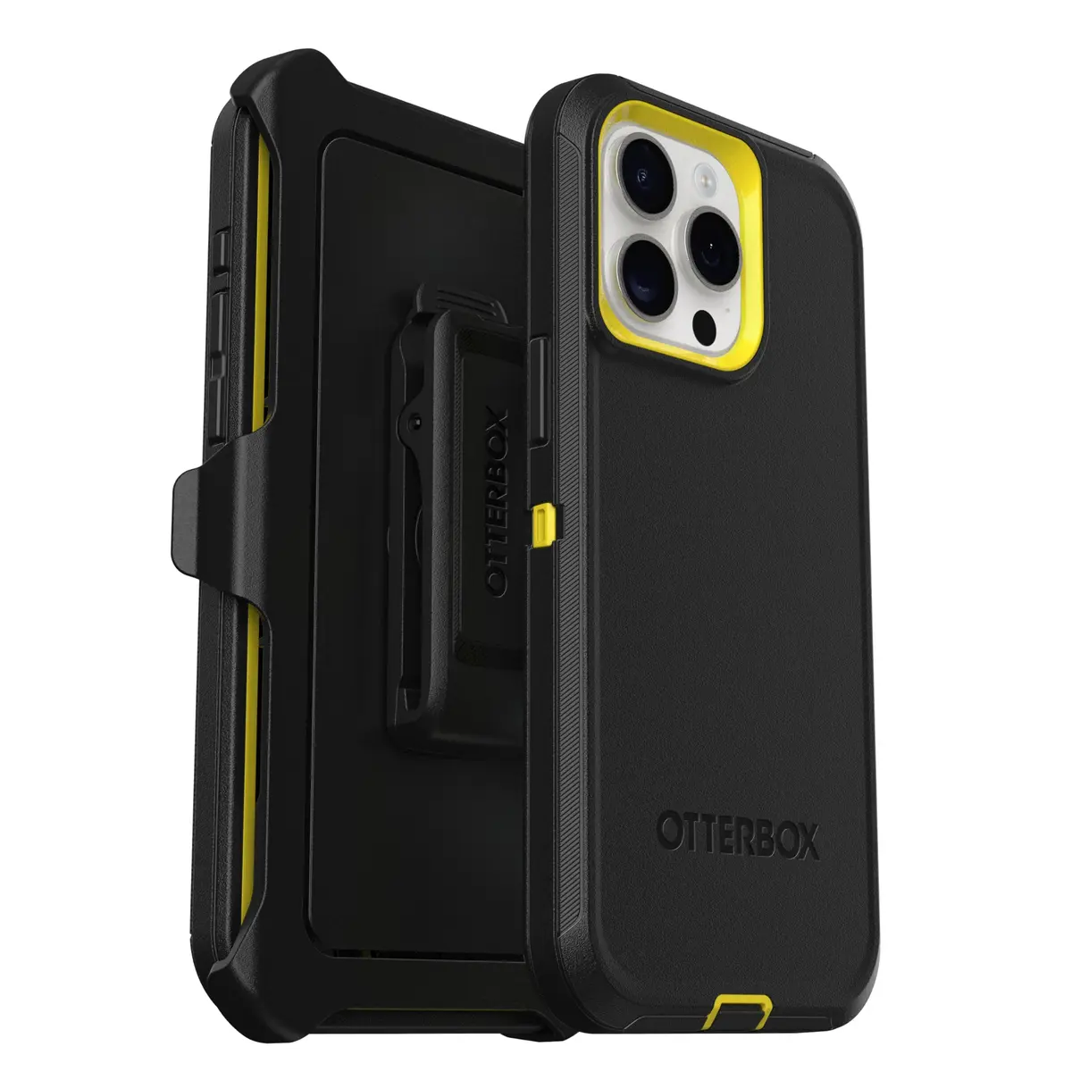 OtterBox Defender Series Case iPhone 15 Pro Max Night (Black & Yellow) | Rugged & Screenless - main product image