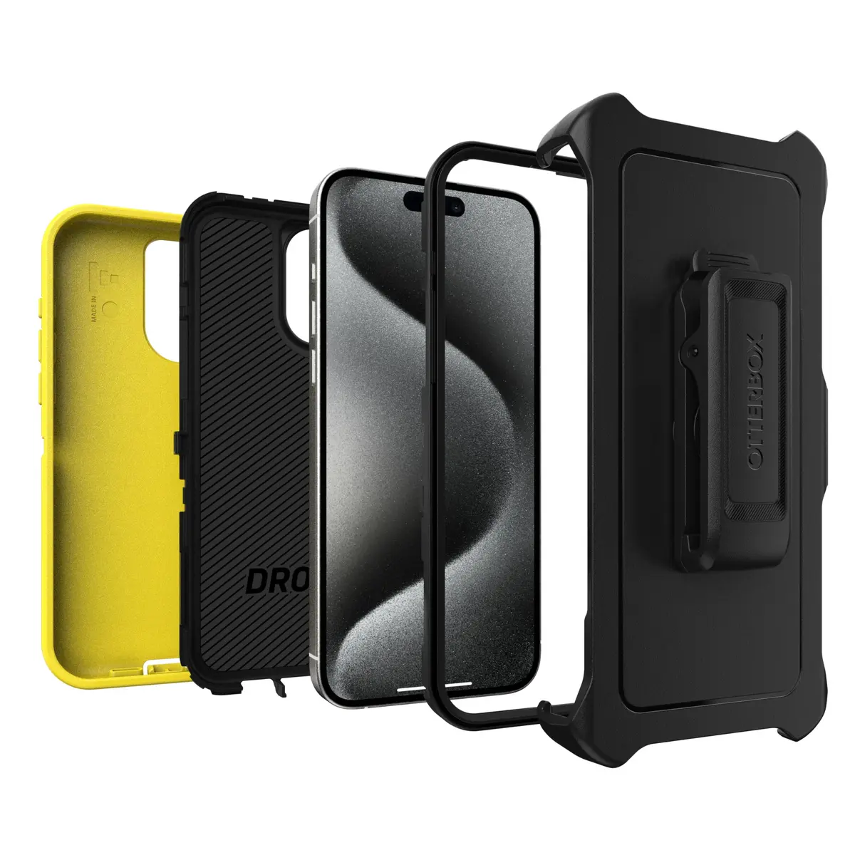 OtterBox Defender Series Case - Night Reverse (Yellow & Black) for iPhone 15 Pro Max | Rugged & Screenless - view 6