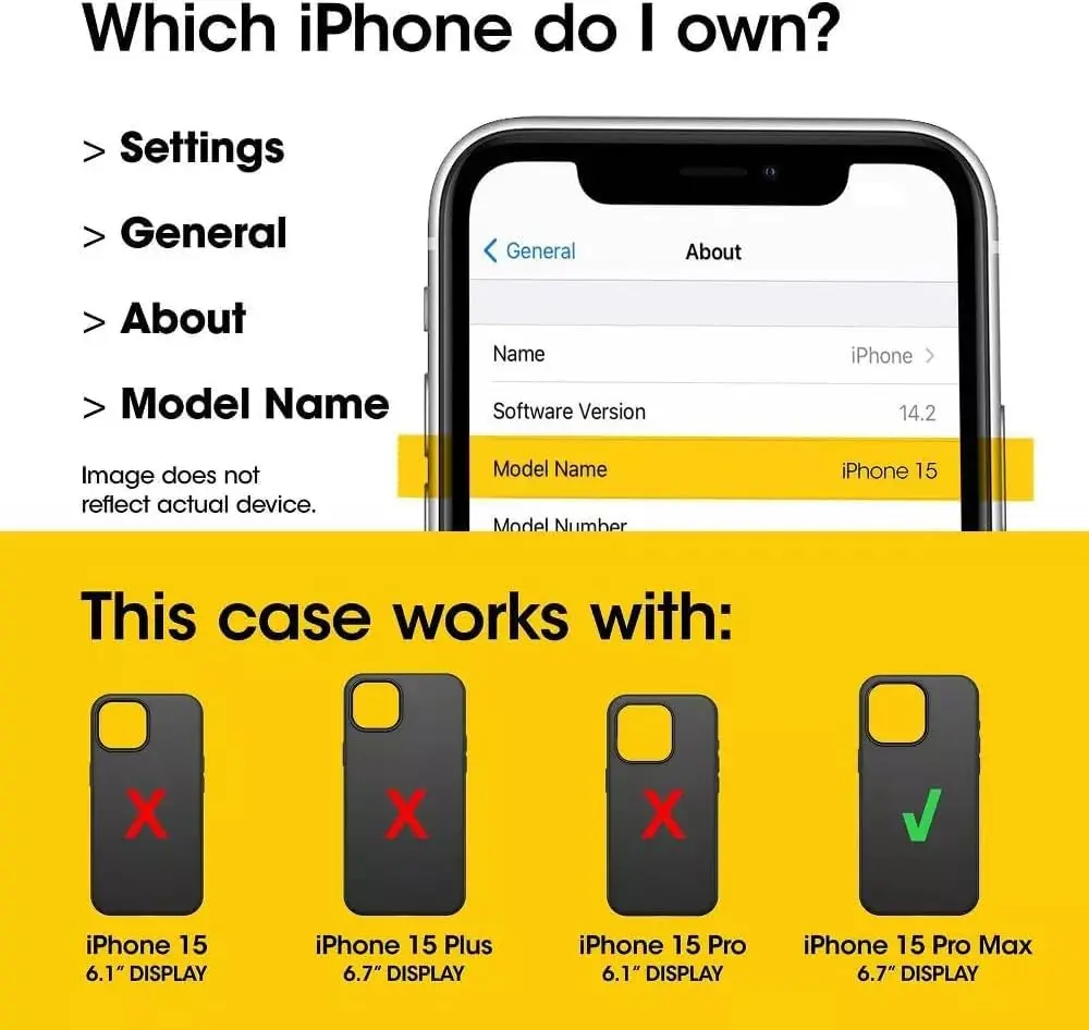OtterBox Defender Series Case - Night Reverse (Yellow & Black) for iPhone 15 Pro Max | Rugged & Screenless - view 2