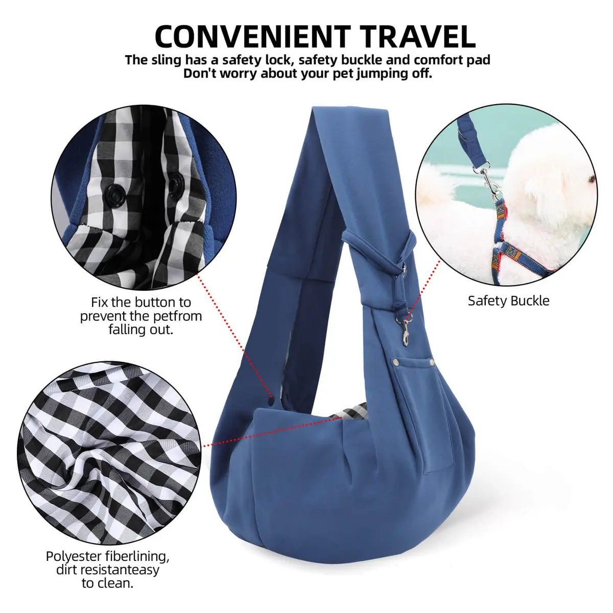 ARZQUT Dog and Cats Carrier Sling | Reversible Small Pet Carrier with Storage Pocket for Travel & Daily Use - view 4