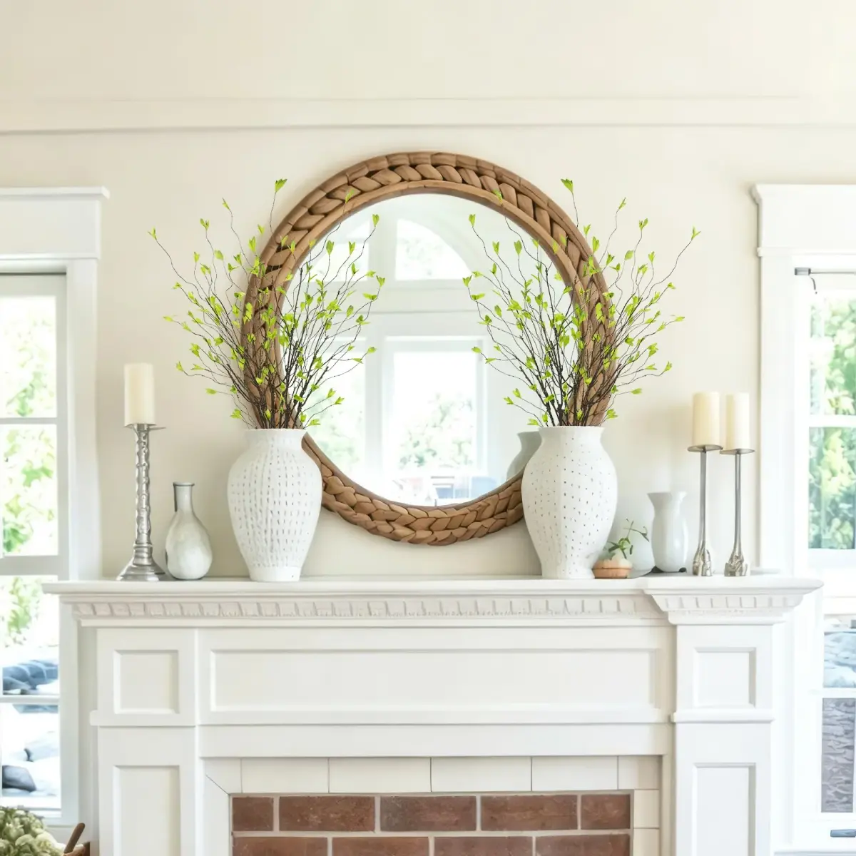 ACRYCS 6Pcs Artificial Greenery Branches 105 cm (41.34 Inches) | Realistic Flexible Ficus Twig Stems for Tall Floor Vase Filler - view 5