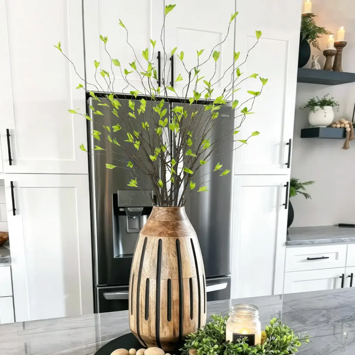 ACRYCS 6Pcs Artificial Greenery Branches 105 cm (41.34 Inches) | Realistic Flexible Ficus Twig Stems for Tall Floor Vase Filler - view 7