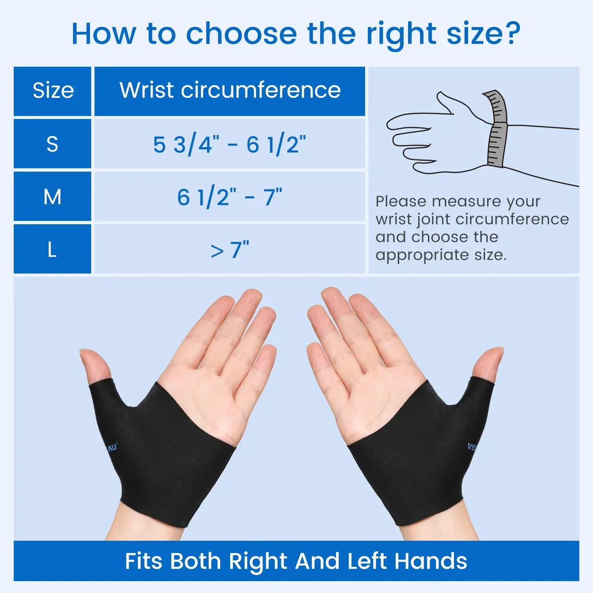 Velpeau Elastic Thumb Wrist Support Brace Large | Splashproof Compression Sleeve for Arthritis & Tendonitis - view 6