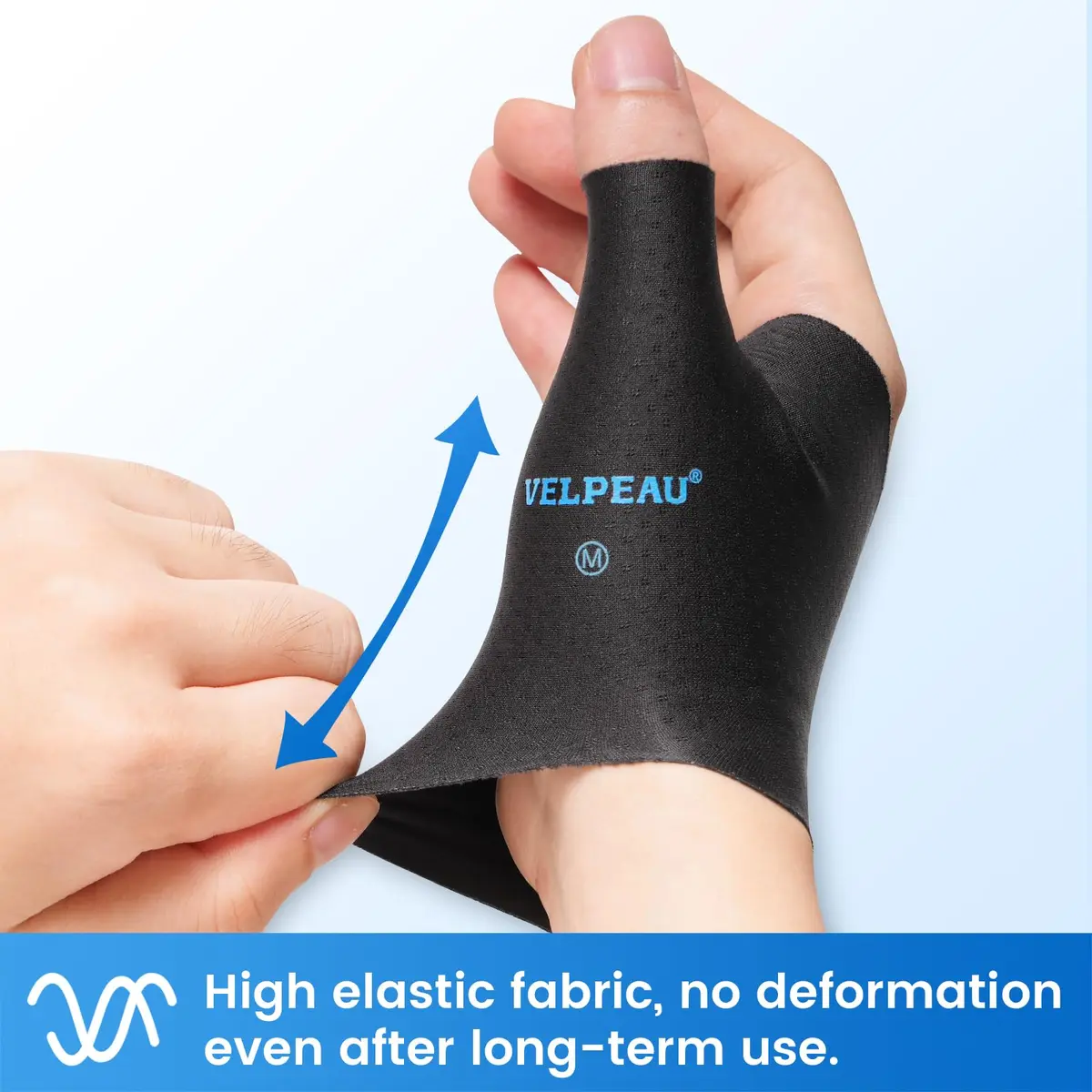 Velpeau Elastic Thumb Wrist Support Brace Large | Splashproof Compression Sleeve for Arthritis & Tendonitis - view 8