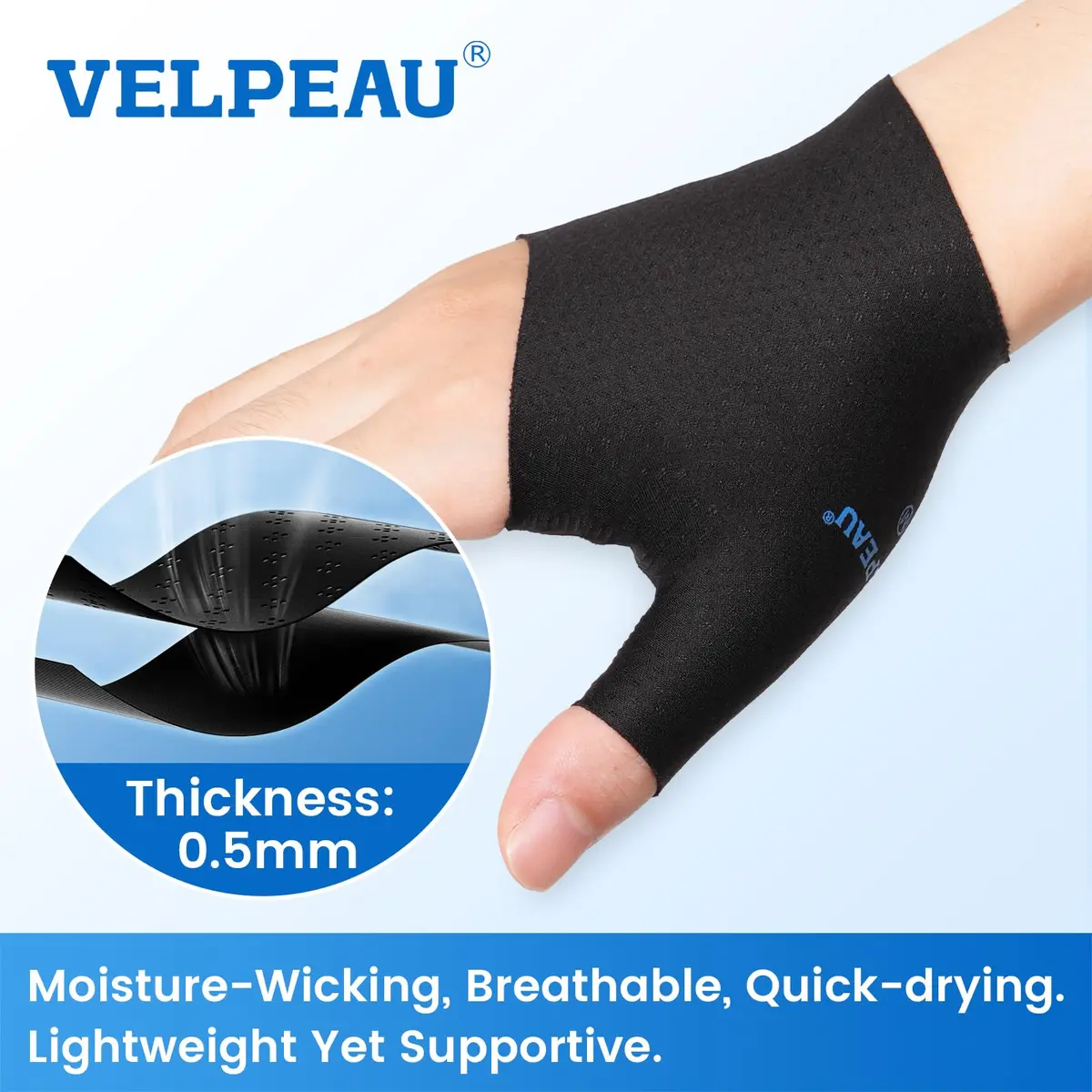 Velpeau Elastic Thumb Wrist Support Brace Large | Splashproof Compression Sleeve for Arthritis & Tendonitis - view 9