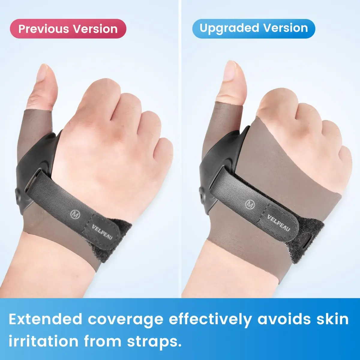 Velpeau Upgraded Short Version Black Elastic Thumb Wrist Support Brace - Medium (Pack of 2) - view 4
