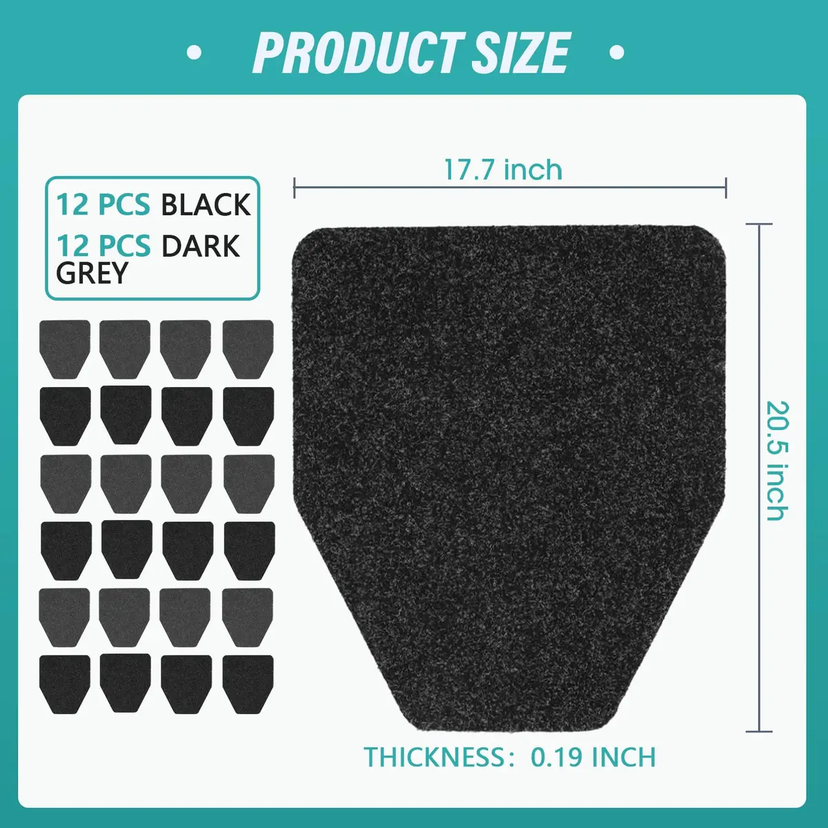 CHONOVO 24 Pack Urinal Mats 44cm x 52cm (17.7" x 20.5") | Non-Slip Absorbent Floor Protection for Commercial Restrooms - view 2