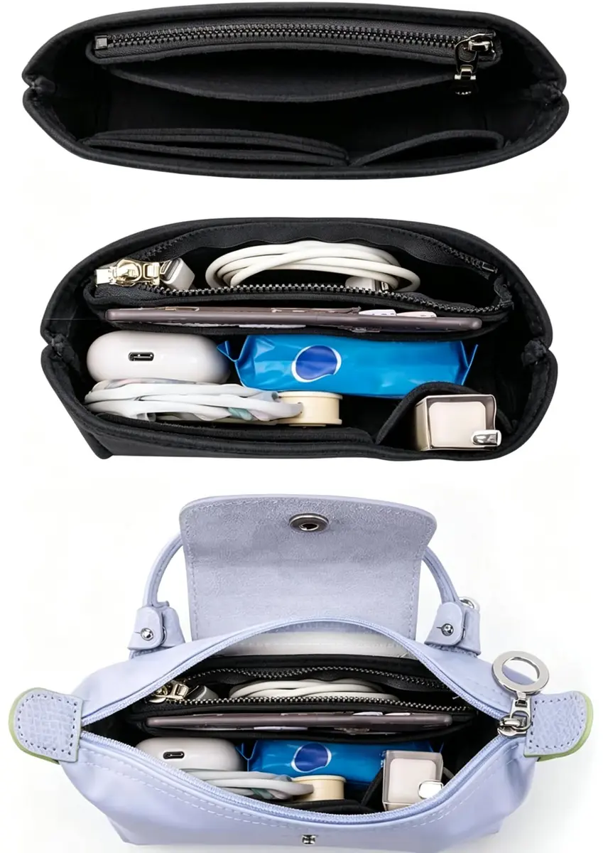 Umiup Felt Mini Purse Bag Organizer for Longchamp Small Tote XS (1.97*6.5*3.15in) | Keeps Handbags Tidy - view 3