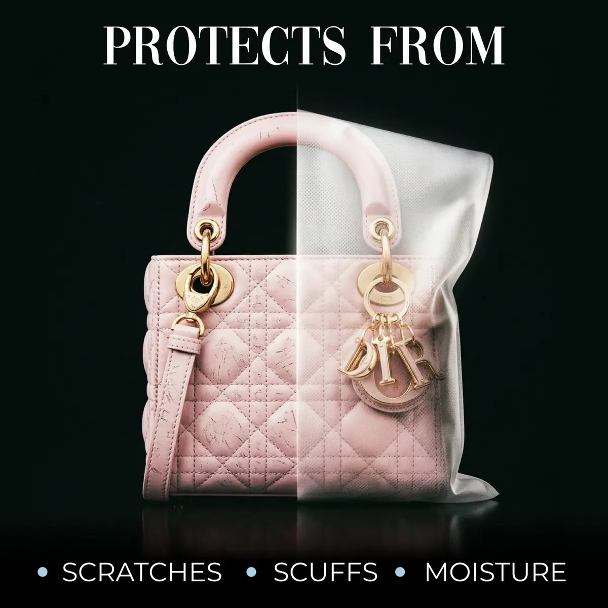 Keep N Store Pack of 25 Anti-Scratch Dust Bags 5" x 8" | Breathable Cloth-Like Storage for Handbags & Accessories - view 5