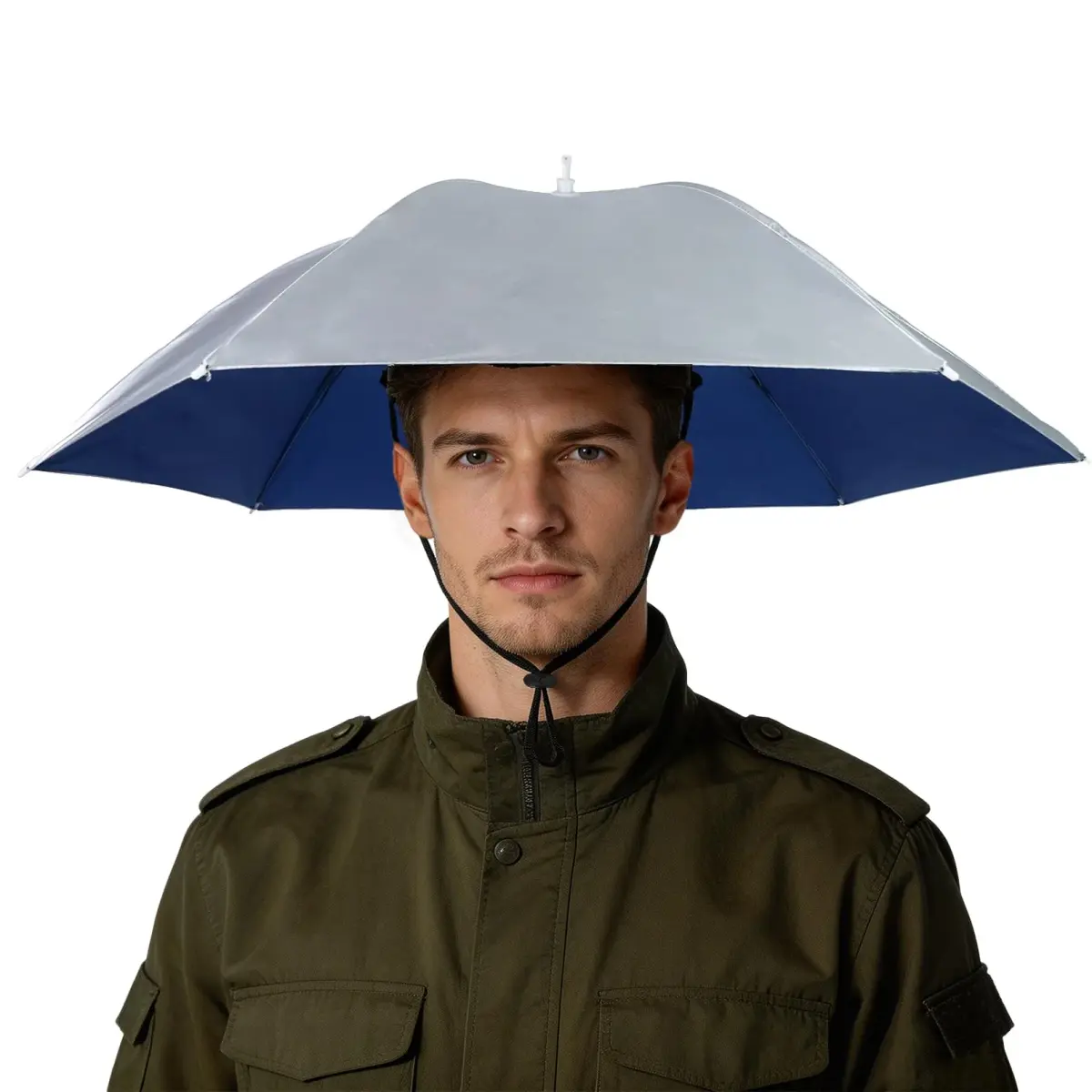 Luwint 36-Inch Hands-Free Umbrella Hat with Chin Strap | Lightweight & Foldable for Outdoor Activities - main product image