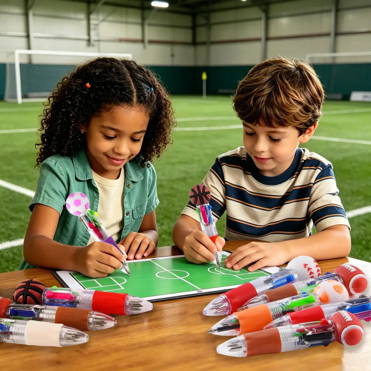 BIMORITA 24Pcs Soccer Mini Multicolor Pens | 4-in-1 Ballpoint Pens for Party Favors - view 7