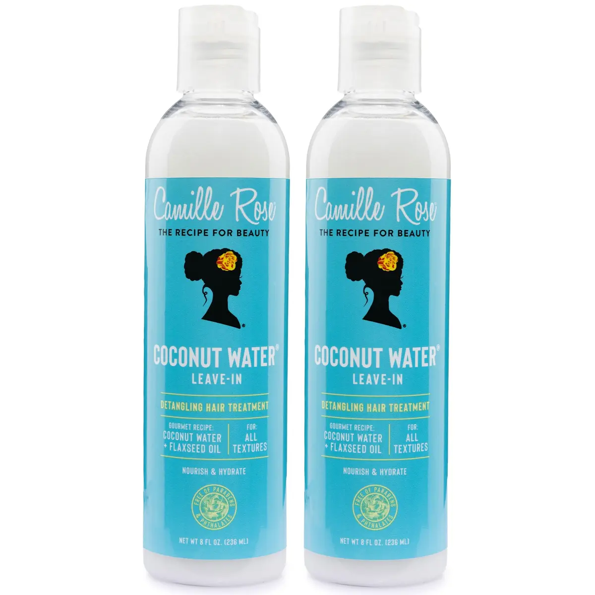 Camille Rose Leave-In Conditioner Coconut Water 2-Pack | Lightweight Hydrating Hair Treatment for All Hair Types - main product image
