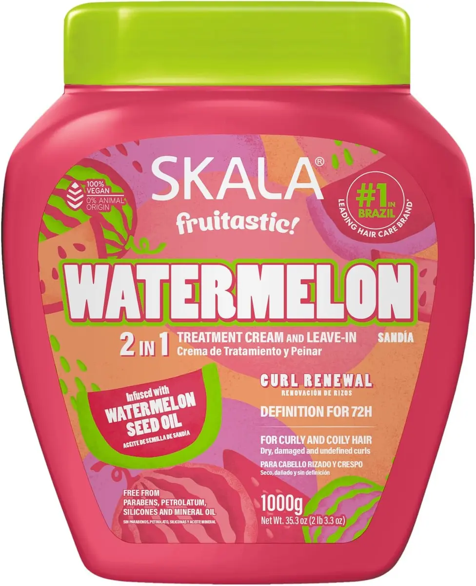 SKALA Watermelon 2 in 1 Treatment Cream & Leave In Conditioner for Curly Hair, Vegan, 1kg | Deep Hydration & Softening - main product image
