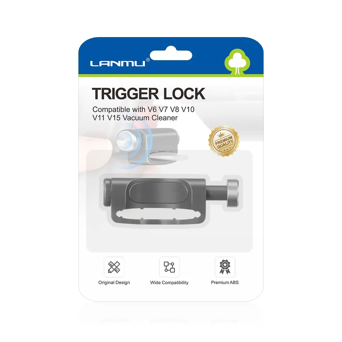 LANMU Trigger Lock for Dyson V15 V11 V10 V8 V7 V6 Cordless Vacuums | Hands-Free Operation, Finger Pain Relief (Grey) - main product image